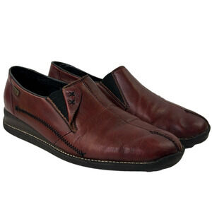 rieker red leather Women's loafer shoes
